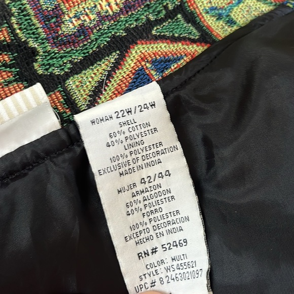 Bird elephant tapestry multicolored artsy lined boho paisley coat - Picture 13 of 17